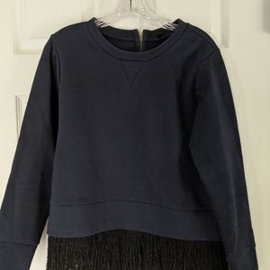 J Crew fringe sweatshirt